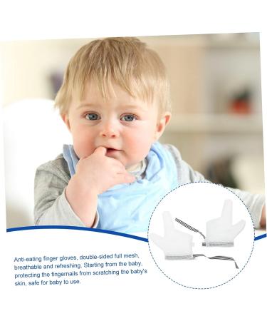 Toyvian Baby Mittens 1 Pair | Infant Anti-Eating Softer Gloves | Finger Thumb Kids Hand Kit Corrector | Breathable Stop Sucking Gloves for Kids | White 12x7cm - Buy Online on GoSupps.com