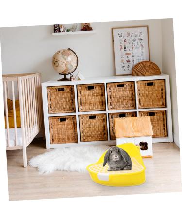 COSMEVIVI Box Rabbit Toilet Bunny Potty Rabbit Potty Pet Pee Toilet Pet Litter Tray Pet Training Corner Bunny Toilet Small Pet Toilet Pet Drawer Potty Pet Potty Pet Supply 25X19X10CM Yellow - Buy Online on GoSupps.com