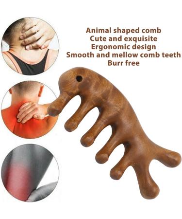 Premium Sandalwood Hood Scalp Massage Comb - Wide Tooth Wooden Hair Comb for Stress Relief & Relaxation - Buy Online on GoSupps.com