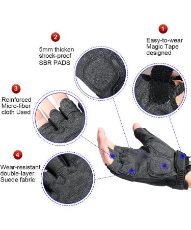 YOSUNPING Tactical Half Finger Gloves - Touchscreen, Riding, Motorcycle, Hunting, Cycling - Black X-Large - Buy Online on GoSupps.com