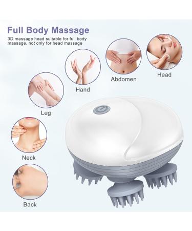 OQIMAX Portable Electrical Head Massage Device - 4 Massage Heads 3 Modes IPX6 Waterproof Wireless & USB Charging Relaxation & Deep Cleaning - Buy Online on GoSupps.com