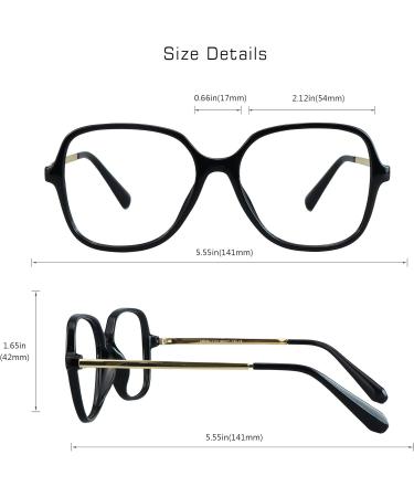 Vision Global Blue Light Glasses for Computers - Anti-Reflex Lenses to Reduce Eye Strain & Tiredness - Unisex +2.00 Magnification K8008-1 Black - Buy Online on GoSupps.com