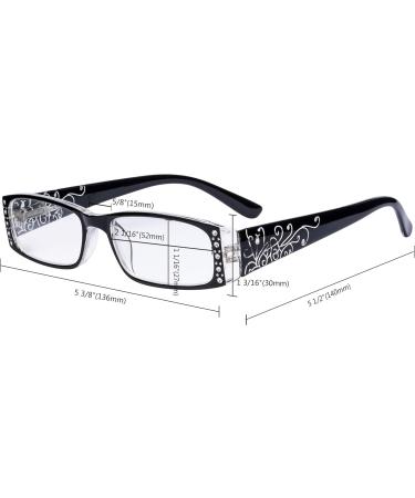 Eyekepper 4 Pack Women's Floral Laser Pattern Reading Glasses with Crystals - Stylish +1.75 Prescription Mix - Buy Online on GoSupps.com