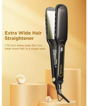 Wavytalk Wet to Straight Titanium Flat Iron - 1.7 Inch Professional Straightener with Dual Voltage & 50% More Protection - Black - Buy Online on GoSupps.com