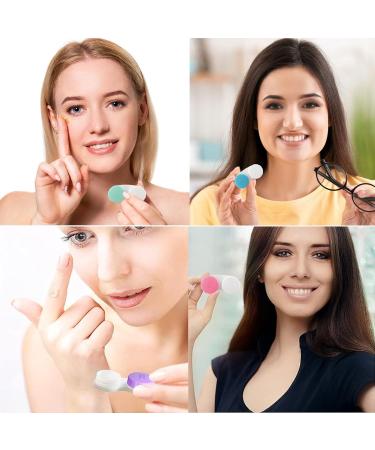 KMZ 4 Pcs Contact Lens Cases Left/Right Eyes Contact Lens Holder Care Box Portable Soaking Storage Mini Box for Travel Home Outdoor Business Trip (4 Colors) - Buy Online on GoSupps.com
