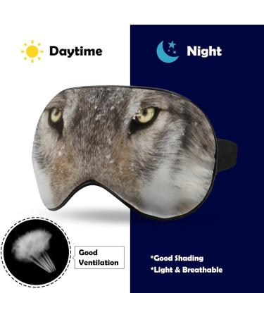 Wolf Big Face Sleep Mask Eye Cover for Sleeping Blindfold with Adjustable Strap Blocks Light Night Travel Nap for Men Women - Buy Online on GoSupps.com