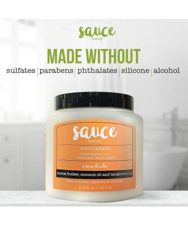 SAUCE BEAUTY Crème Brulee Curling Custard - Curl-Defining Cream for Wavy-Coily Hair | 10.5 Fl Oz | Moisturizing Formula with Cocoa Butter Coconut Oil & Tangerine Oil - Buy Online on GoSupps.com