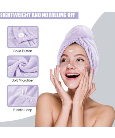 Ultra Absorbent Hair Drying Towel Turban 2 Pack - Purple, 10 X 26 - Quick Dry Wrap for Curly Long Thick Hair - Buy Online on GoSupps.com