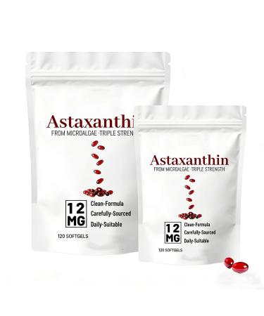 Astaxanthine | Source de microalgues fra ches | Vitalit concentration et soutien immunitaire | formule triple force | 120 pi ces par sac pour un approvisionnement de 4 mois 2pcs