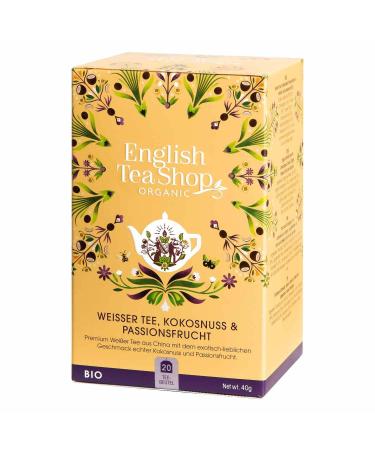 ETS - White tea coconut & passion fruit ORGANIC 20 tea bags - (DE version) - Buy Online on GoSupps.com