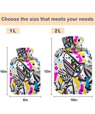 NAANLE 1L Ethnic Tribal Hot Water Bottle - Transparent Design for Pain Relief & Heat Therapy - Perfect for Back Neck Hands & Feet - Buy Online on GoSupps.com