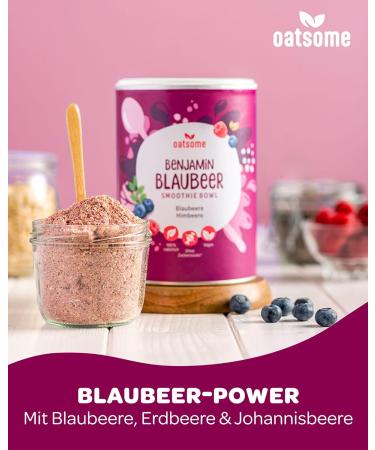 Benjamin Blueberry Smoothie Bowl - 100% Natural Nutrient Breakfast - Low Calorie & No Added Sugar - 400g Blueberry & Raspberry - Buy Online on GoSupps.com