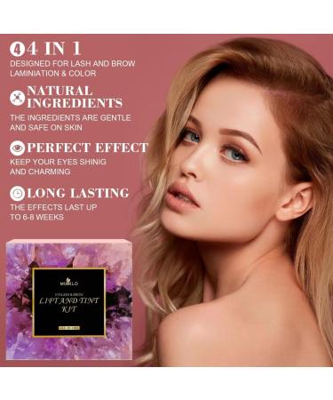 Professional 4 in 1 Lash Lift & Brow Lamination Kit Long-Lasting Eyelash Perm & Eyebrow Color Solution for Salon & Home Use - Buy Online on GoSupps.com