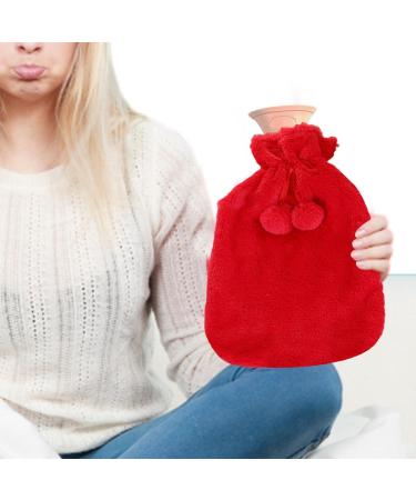 Voiakiu 2L Heat Bottle Covers - Ultra-High Plush Fur - Winter Warmer for Women & Children - Red | International Shipping Available - Buy Online on GoSupps.com