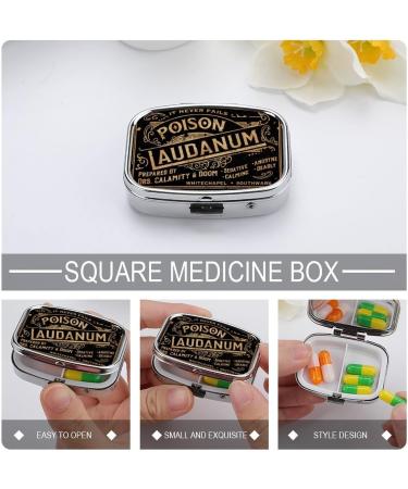 Travel-Friendly Metal Pill Organizer | 2 Compartment Portable Pill Box for Vitamins Supplements & Meds | Cute Compact Design for Purse & Pocket - Buy Online on GoSupps.com