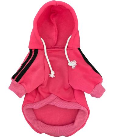 Izefia Dog Hoodie - Warm Fleece Sweater for Small Dogs & Cats | Winter Pet Clothing in Rose Red - Buy Online on GoSupps.com