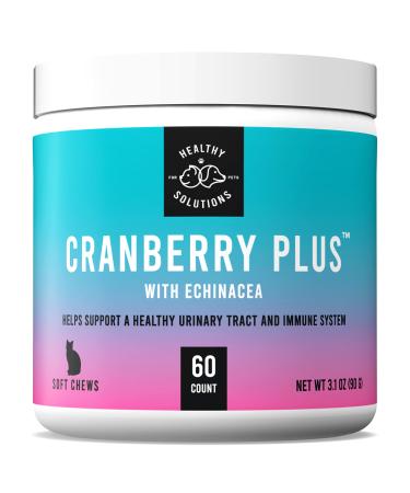 Cranberry Chews for Cats - UTI, Bladder, Kidney, & Urinary Tract Support - Cat Health Supplements Contain Cranberry Extract, Echinacea, Vitamin C, and Astragalus Root - 60 Soft Treats
