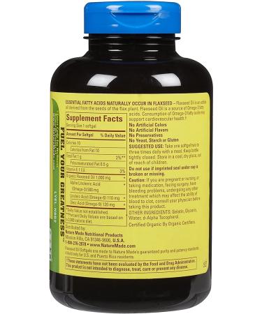 Nature Made Flaxseed Oil 1000mg Softgels - 180 ct - Buy Online on GoSupps.com