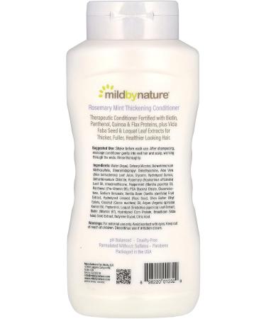 MILD by Nature Hair Thickening Conditioner - B-Complex Biotin & Panthenol for Thicker Fuller Hair | pH Balanced Cruelty-Free Rosemary Mint 16 fl oz - Buy Online on GoSupps.com