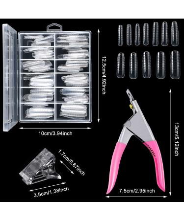 131 Piece Nail Tips Clip and Dual Nail Forms Set with Quick Building Nail Clip Extension Clamp - UV Acrylic Clear Nail Molds and Clipper Trimmer Included - Buy Online on GoSupps.com
