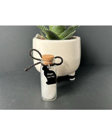 KC Laser Crafts Personalised Pet Hair Cat Memorial glass bottle Glass vial for hair fur or Ashes with Black Acrylic Charm Tribute for Remembering Pets - Buy Online on GoSupps.com