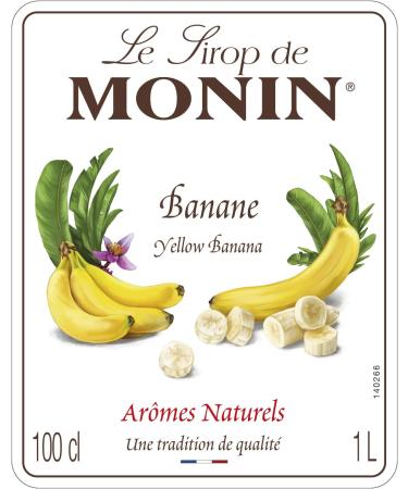 MONIN Premium Yellow Banana Syrup 1L for Cocktails and Mocktails - Vegan, Allergen-Free, 100% Natural Flavours - Banoffee Syrup Pairing Option - 1 Pack - Buy Online on GoSupps.com