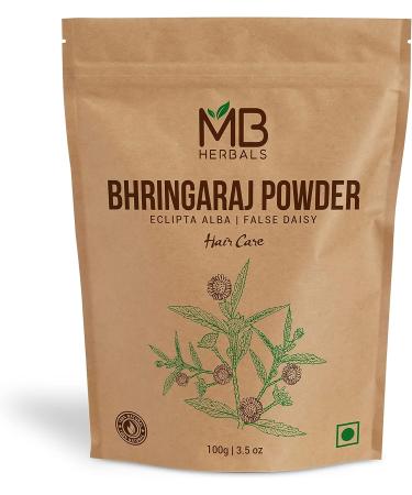 MB Herbals Pure Bhringraj Powder 100g - Natural Eclipta Alba Powder for Hair Growth - Buy Online on GoSupps.com