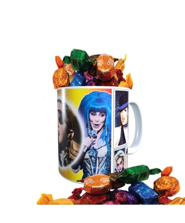 Diva Gay Pride Celebrity Icon Mug with Choice of Sweets Gift