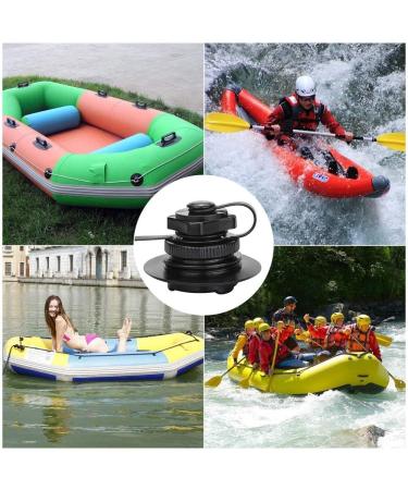 BUZIFU 2pcs Air Valve Inflatable Boat Spiral Air Plugs One-Way Inflation Replacement Screw Boston Valve for Rubber Dinghy Raft Kayak Pool Boat Airbeds Black - Buy Online on GoSupps.com