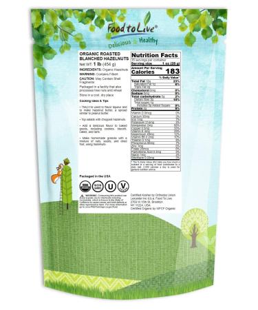 Organic Blanched Roasted Hazelnuts  1 Pound  Non-GMO  Dry Roasted Filberts  No Skin  Whole Nuts  Unsalted  Kosher  Vegan  Bulk. Keto Snack. Great for Baking  Salads  and Granola. 1 Pound (Pack of 1) - Buy Online on GoSupps.com