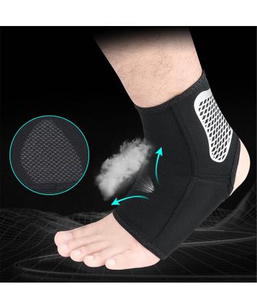 Ankle Brace for Heel Pain & Sprains - Comfortable Compression Support for Men & Women | Adjustable Bandage | Size L Black - Buy Online on GoSupps.com