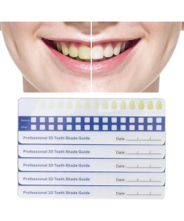 Professional Tooth Whitening Color Guide - 5-Part Comparison Card for Home & Dental Use - Buy Online on GoSupps.com