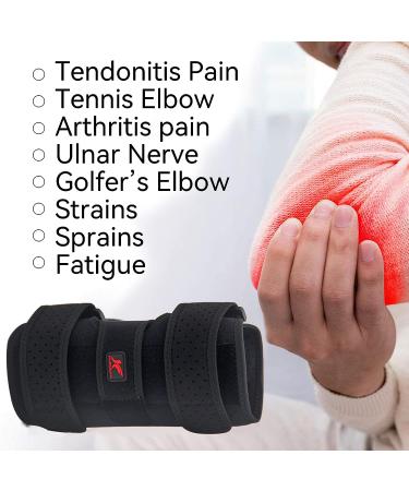 Comfortable Night Elbow Brace with Metal Splints for Ulnar Nerve Entrapment, Cubital Tunnel Syndrome, Tendonitis - Relief for Men and Women - Buy Online on GoSupps.com
