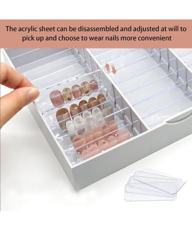 HIOPOIUYT Transparent Dustproof Box For False Nails Art Keep Your Masterpieces Clean Adjustable Dividers Easy To Carry Protective Case For Nail Products Black - Buy Online on GoSupps.com