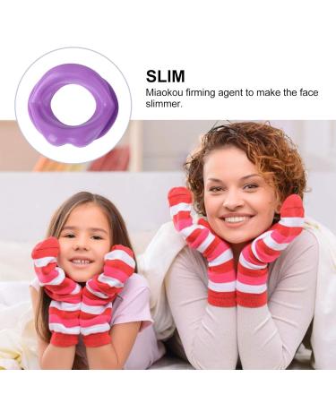 Silicone Face Lifting Lip Exerciser - 2pcs Lip Trainer & Mouth Muscle Tightener Tool for Women - Purple - Buy Online on GoSupps.com
