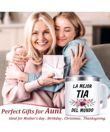 Lifecapido Aunt Gifts Tia Gifts from Niece Nephew Best Aunt Ever Gifts La Mejor tia Del Mundo Insulated Coffee Mug with Lid Mother's Day Christmas Birthday Gifts for Aunt Auntie 14OZ - Buy Online on GoSupps.com