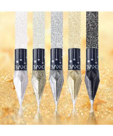 Go Ho Glitter Liquid Eyeliner Set - 5 Colors Metallic Shimmer | Korean Makeup Waterproof Long Lasting Formula for Sparkle Eyes - Buy Online on GoSupps.com