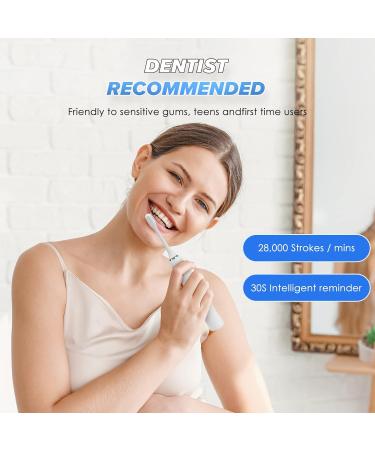 Gzyofo Sonic Electric Toothbrush for Adults - 6 Brush Heads 5 Modes Face Brush Smart Timer Travel Cup Holder - Best for Oral Care - Buy Online on GoSupps.com