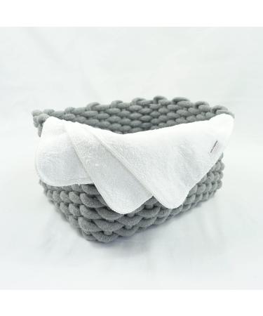 MuslinZ 12PK Bamboo Cotton Terry Wipes | 20x20 cms | Face Cloth | Washable & Reusable Baby Wipes - White - Buy Online on GoSupps.com