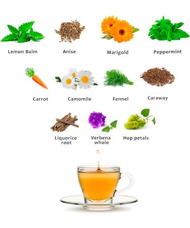 N 006 STOMACH ELIXIR TEA - Gut Health - Indigestion & Bloating Relief Peppermint Tea Chamomile Fennel Liquorice Root Anise Calendula Verbena Carrot Stomach Ease Detox Herbal Tea Infusion 70g Stomach Ease Tea - Buy Online on GoSupps.com