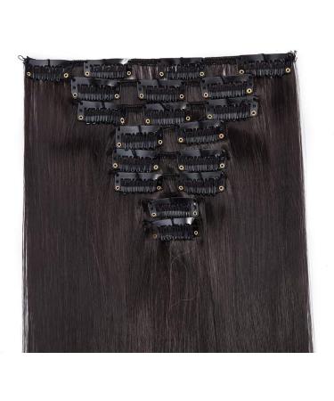 Silk-co 26 Inch 8PCS Clip in Hair Extensions Dark Brown to Ash Blond - 100% Synthetic Long Straight Hair Piece for Full Head - Buy Online on GoSupps.com