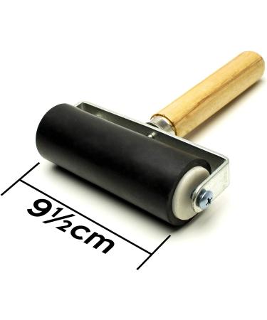 Bastex 4 inch Hard Rubber Brayer Roller for Arts & Crafts - Printmaking, Block Stamping, Glue Application & More - Buy Online on GoSupps.com