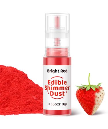 Wwtop edible glitter 10g glitter powder for drinks glitter spray edible glitter dust glitter powder tasteless food coloring powder for cake chocolate cocktails fondant drinks (red) Bright red
