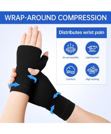 Arthritis Compression Gloves - Pain Relief & Healing for Typing & Daily Work | XL Black Pair - Buy Online on GoSupps.com