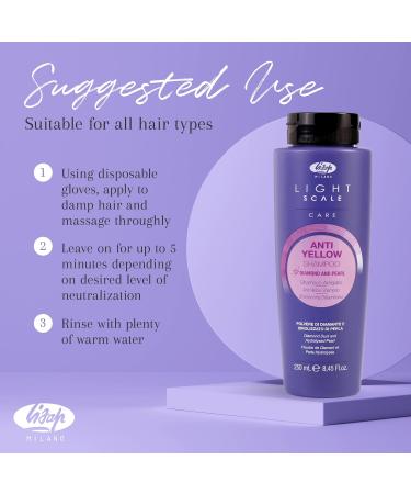Lisap Light Scale Care Anti-Yellow Purple Shampoo for Blonde Hair & Highlights - Nourishing & Hydrating Toner to Neutralize Brassy Tones - Buy Online on GoSupps.com