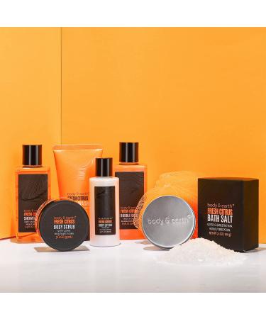 Bath Spa Gift Set for Men | Citrus Scented Bath Set with Body Lotion, Face Wash, Shower Gel, Bubble Bath & More | Father's Day Gift Basket - Buy Online on GoSupps.com