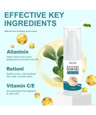 BESTEK Scar Cream - Advanced Scar Gel for Surgical Acne Keloids & Stretch Marks - Effective Scar Treatment for Face & Body - 1.76oz/50ml - Buy Online on GoSupps.com