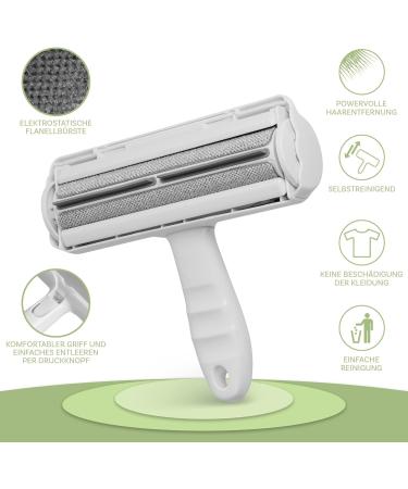 Just | Fyn 2in1 Animal Hair Remover & Lint Roller - Self-Cleaning Reusable Dog & Cat Hair Removal for Sofa Bed Car Clothing - Perfect Pet Accessories (Gray) - Buy Online on GoSupps.com