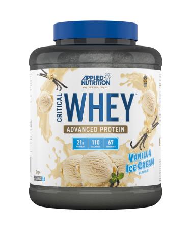 Applied Nutrition Critical Whey Protein Powder 2kg - High Protein Powder Protein Milkshake Muscle Building Supplement with BCAAs & Glutamine (2kg - 67 Servings) (Vanilla Ice Cream) Vanilla Ice Cream 2 kg (Pack of 1)