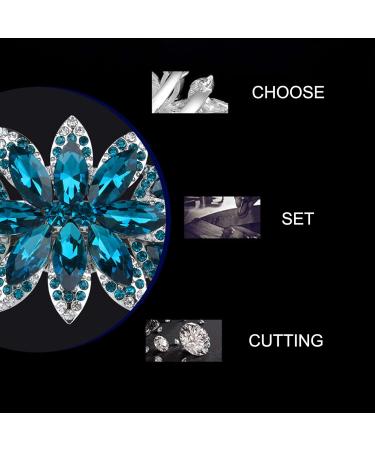 Rhinestone Hairpin Clip Accessories Minimal and Simple Flowers Crystal Hair Barrettes for Women Girl - Buy Online on GoSupps.com